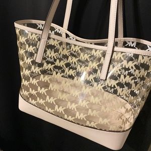 MICHAEL KORS CLEAR WHITE TOTE